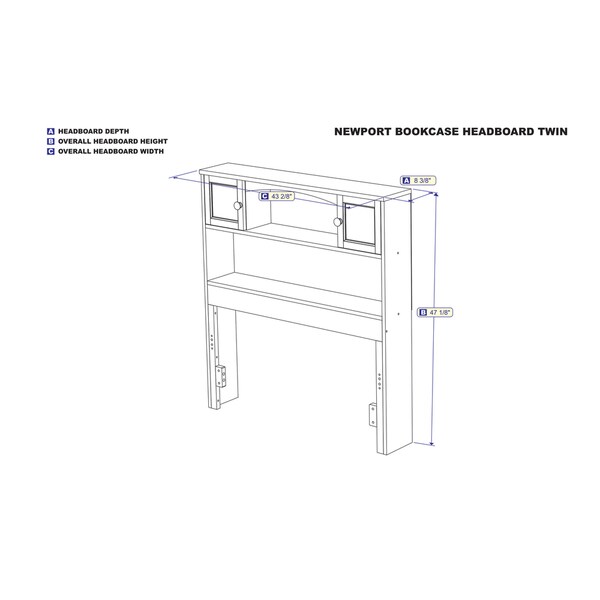 Newport Bookcase Headboard - - 12545421