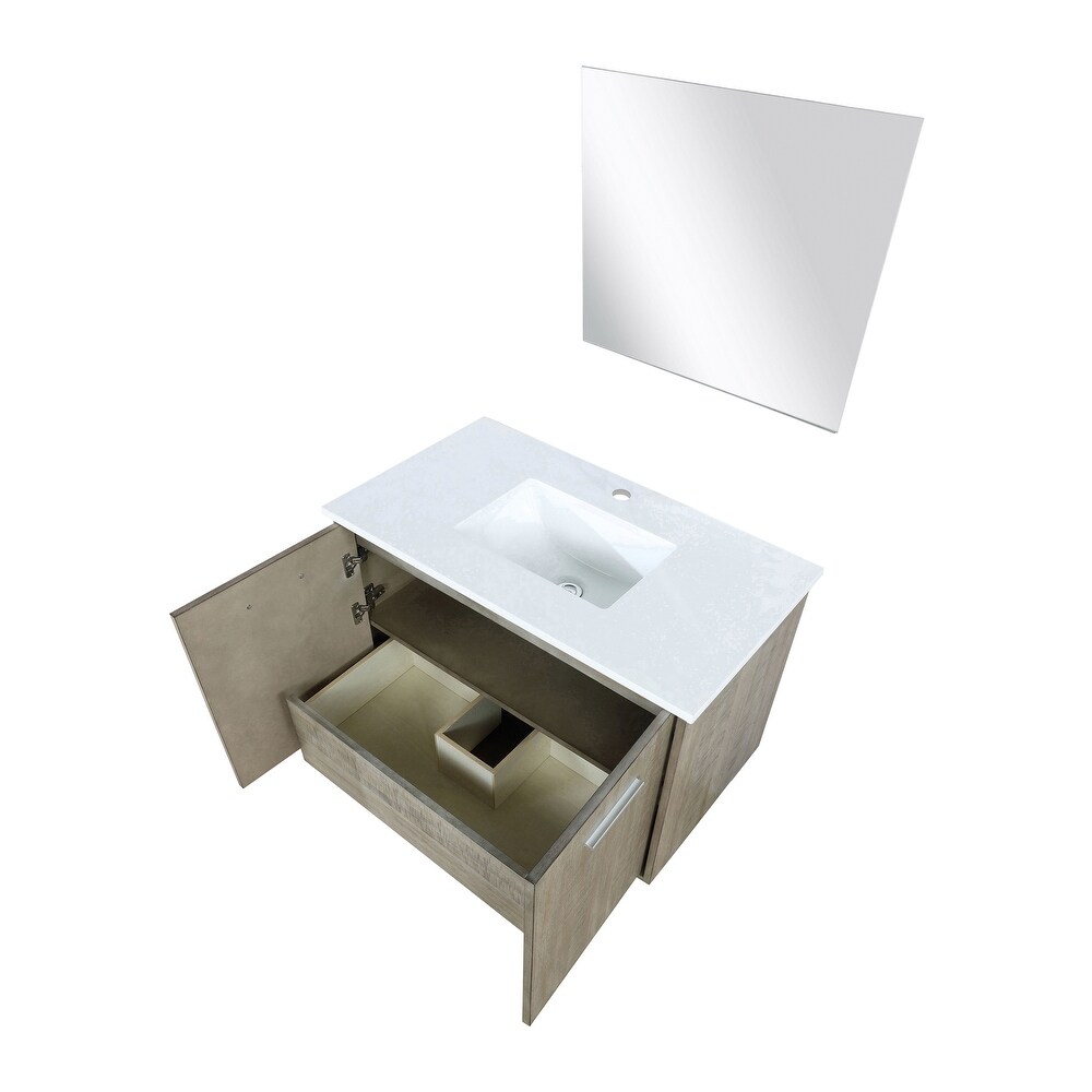 Fairbanks 24 in W x 20 in D Rustic Acacia Bath Vanity  Cultured Marble Top and 18 in Mirror