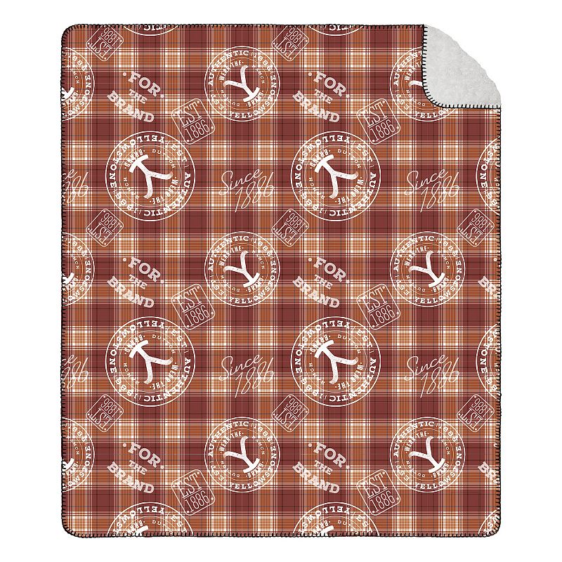 Yellowstone Cowboy Plaid Silk Touch Sherpa Blanket