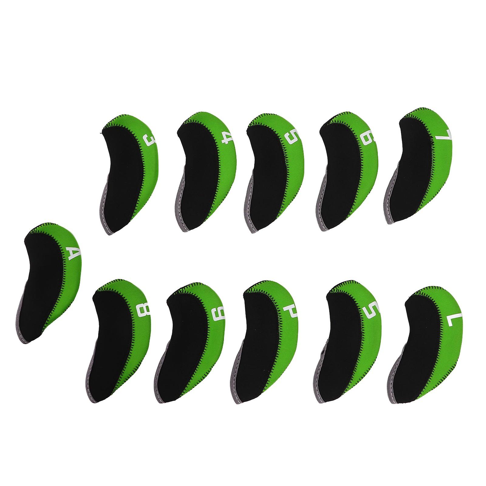 11pcs/set Number Golf Iron Headcover Neoprene Golf Club Iron Head Cover Protective Covergreen