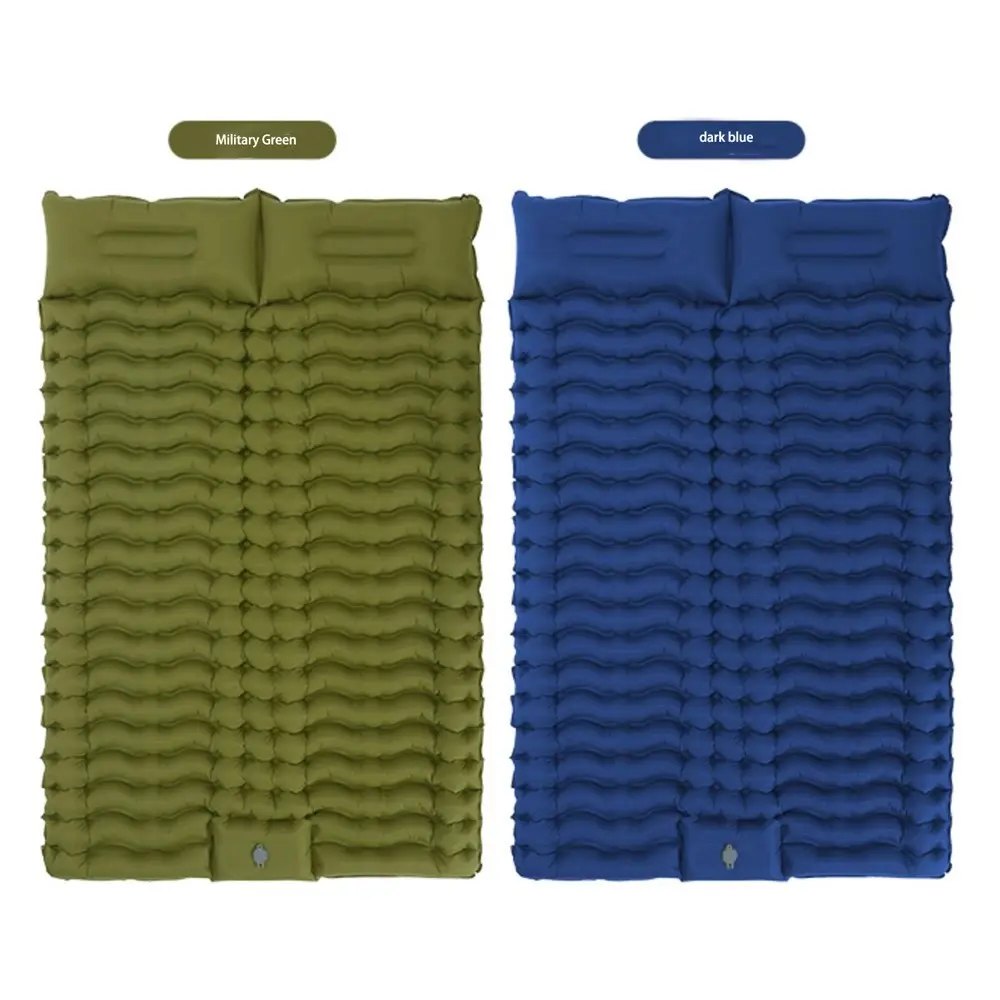 Camping Sleeping Pad Double Self Inflating Camping Pad Outdoor Sleeping Mat Camping Mattress With Pillow  For Backpacking Hiking