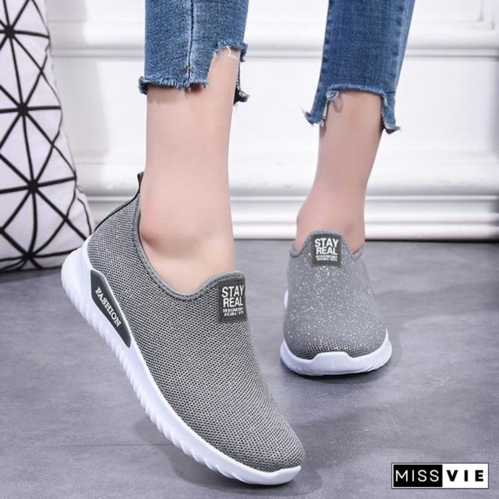 Women Sneakers Fashion Sock Shoes Female Vulcanized Shoes Casual Slip On Flats