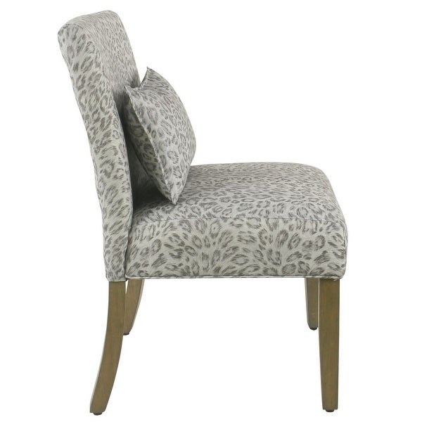 Porch and Den Alvord Grey Cheetah Accent Chair with pillow