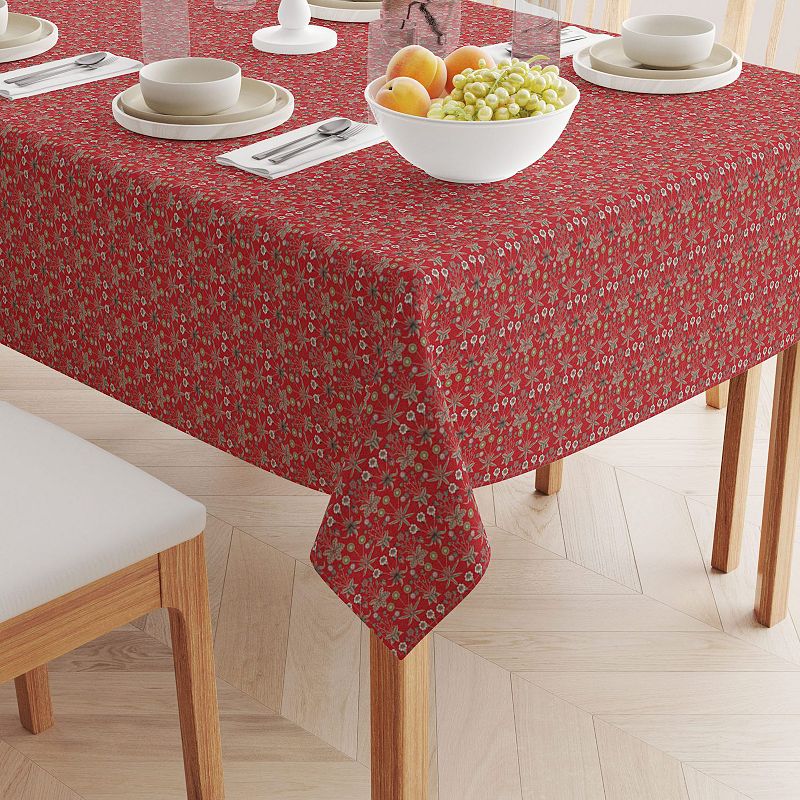 Rectangular Tablecloth， 100% Cotton， 52x104， Floral 56