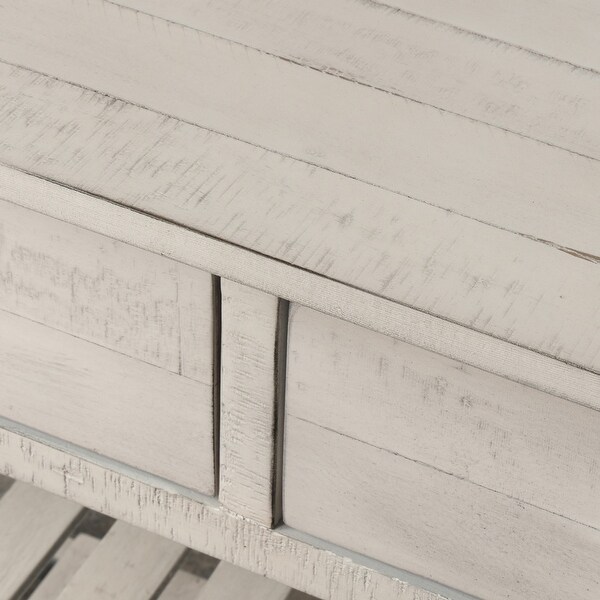 Traditional Antique White Retro Wood Console Table