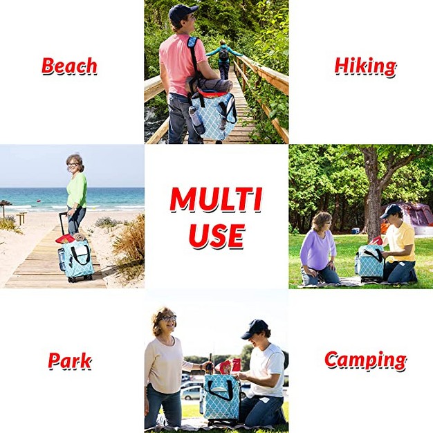 Dbest Ultra Compact Cooler Smart Cart 360 Insulated Collapsible Rolling Tailgate Bbq Beach Moroccan Tile