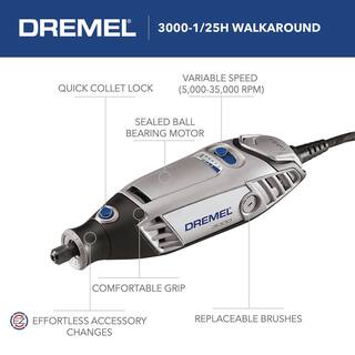 Dremel 3000 Series 1.2 Amp Variable Speed Corded Rotary Tool Kit with 25 Accessories and Carrying Case 3000-125H