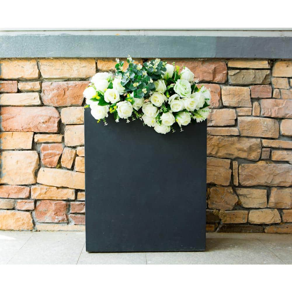 KANTE 26.8 in. Tall Charcoal Lightweight Concrete Modern Long and High Rectangle Planter RF0111A-C60121