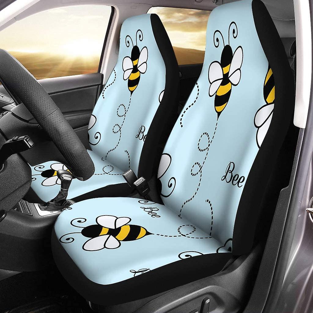 Set Of 2 Car Seat Covers Bee Universal Auto Front Seats Protector Fits For Car，suv Sedan，truck D---45178