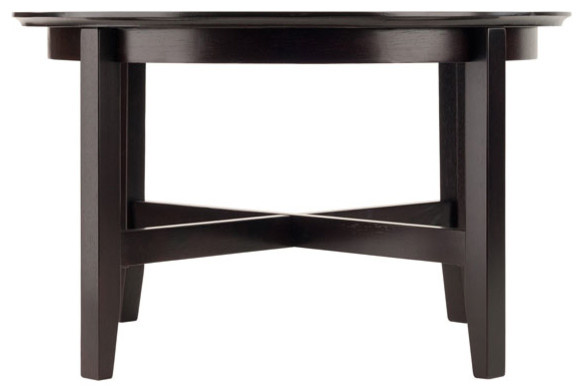 Toby Round Coffee Table  Espresso   Transitional   Coffee Tables   by Homesquare  Houzz