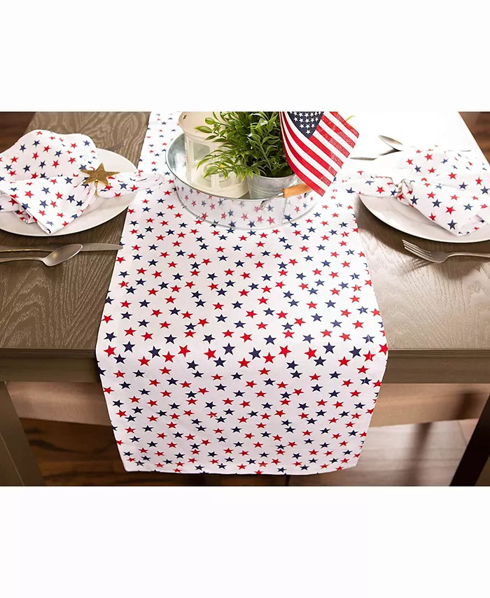 Design Imports Americana Stars Print Table Runner 14 X 72