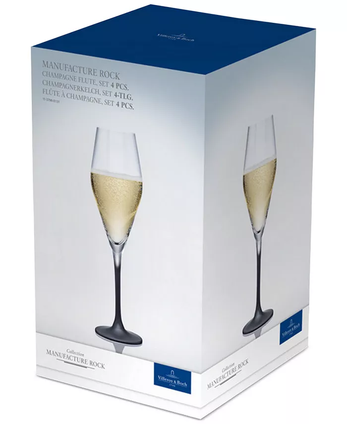 Villeroy and Boch Manufacture Rock Champagne Flutes Set of 4