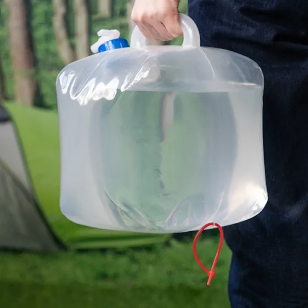 Wholesale 20L Car Container Water Carrier Outdoor Folding Water Bag Bucket Hiking Camping Water Storage Bag Bucket With faucet