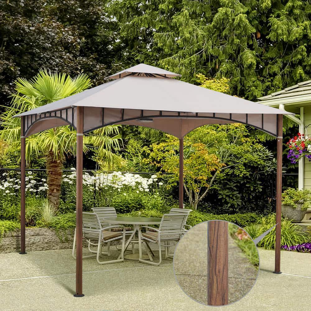 LAUREL CANYON 10 ft x 10 ft Beige Soft Top MetalSteel Outdoor Patio Gazebo