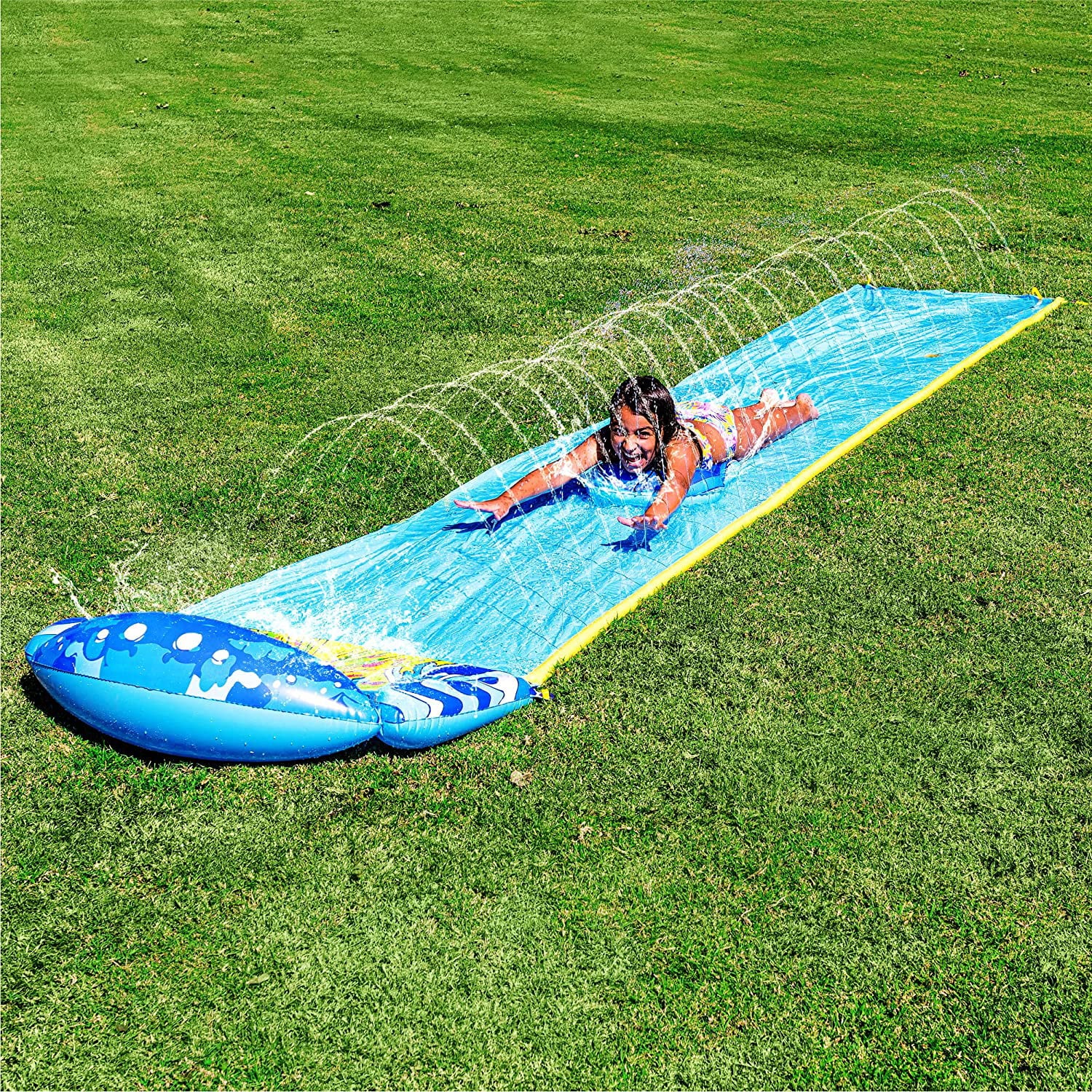 Terra 19.2ft x 35.5in Water Slide with 1 Bodyboard, Summer Toy with Build in Sprinkler for Outdoor Exciting Water Toys Play