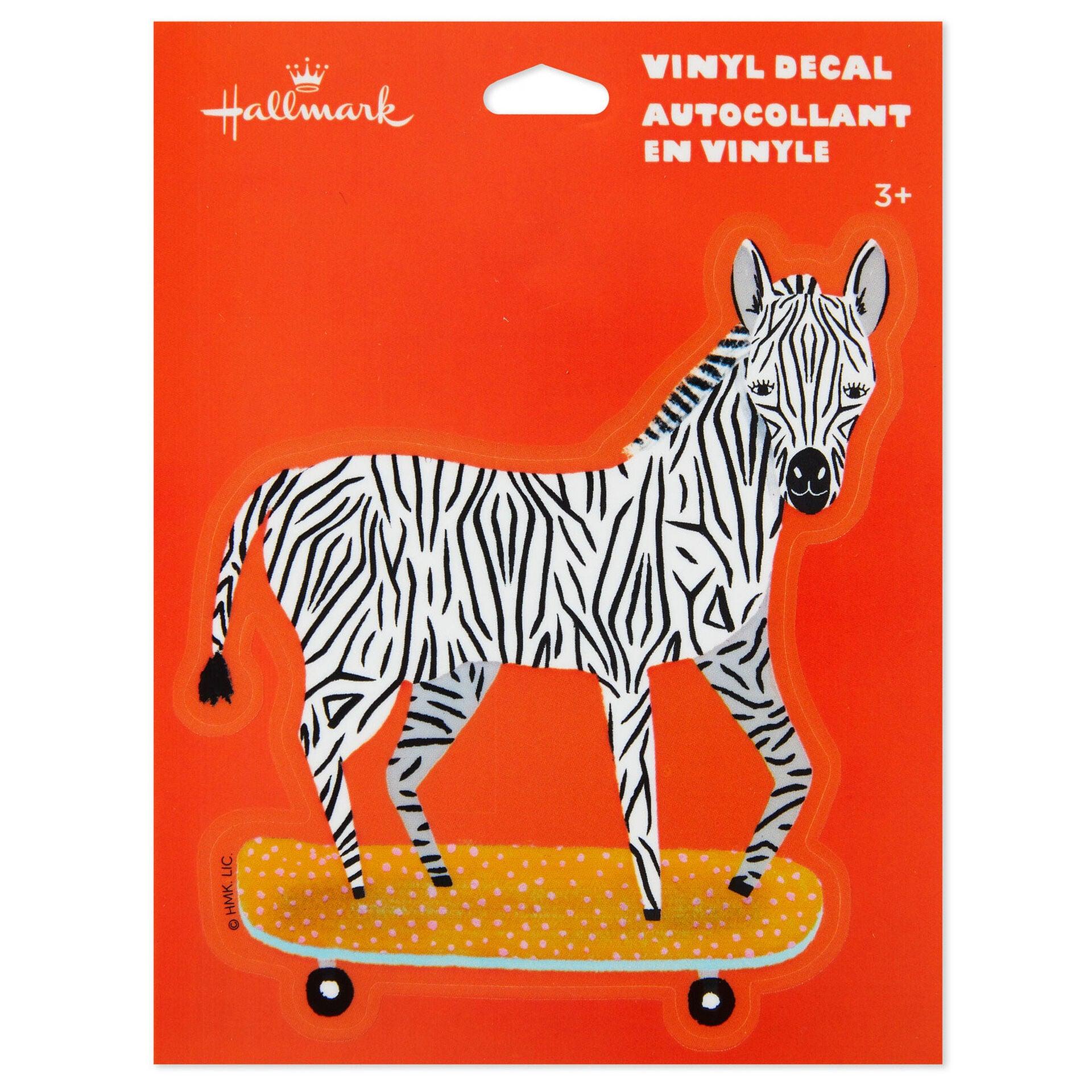 Hallmark  Skateboarding Zebra Vinyl Decal