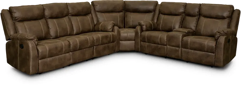 Domino Taupe Dual Reclining Sectional