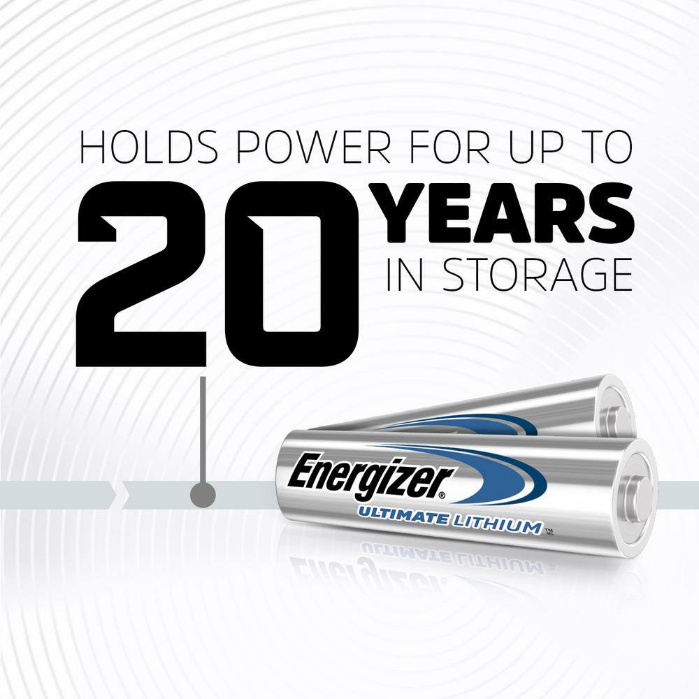 Energizer Ultimate Lithium AA Batteries (4-Pack) 1.5V Lithium Double A Batteries L91SBP-4