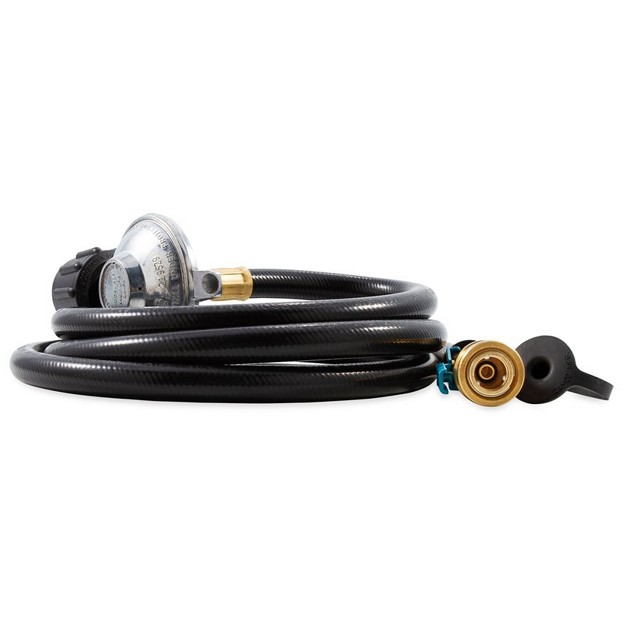 Camco Regulator With 6 Foot Propane Hose And Female Quick Connect Acme Nut For Low Pressure Gas Appliances Black gas Bottle Sold Separately