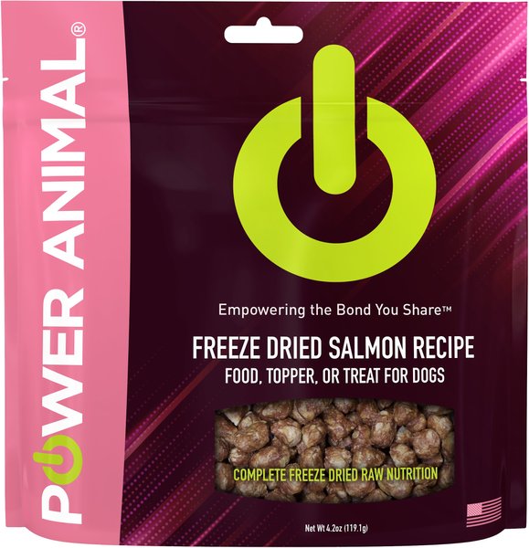 POWER Animal Salmon Recipe Freeze Dried Dog Food， 4.2-oz bag