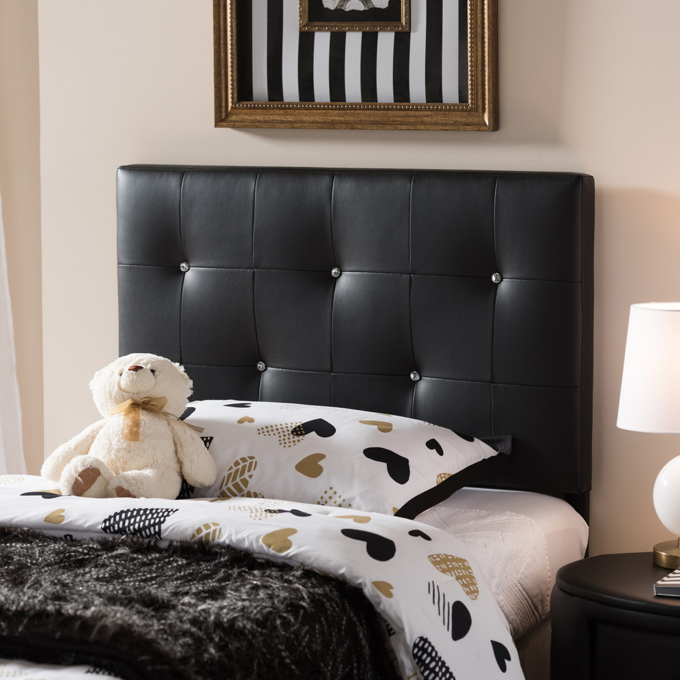 Kirchem Faux Leather Upholstered Twin Headboard   Transitional   Headboards   by Baxton Studio  Houzz