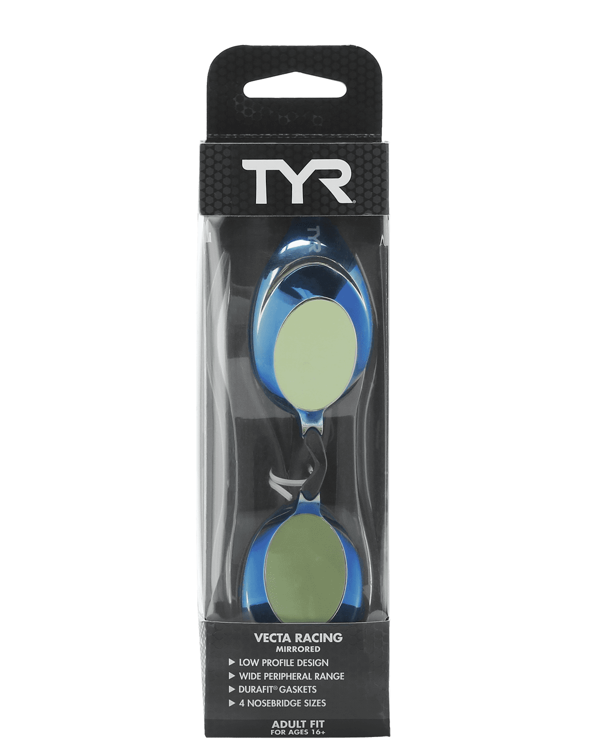 TYR Vecta Racing Mirrored Black Swimming Sport Goggles