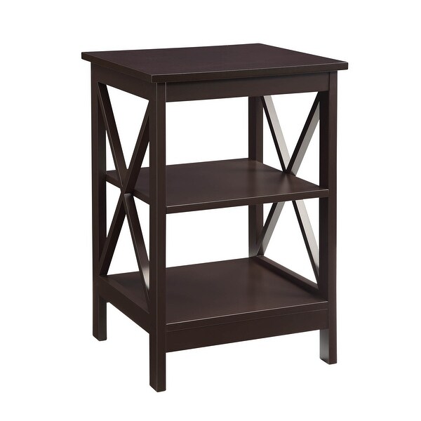 Copper Grove Cranesbill X-Base 3-Tier End Table with Shelves