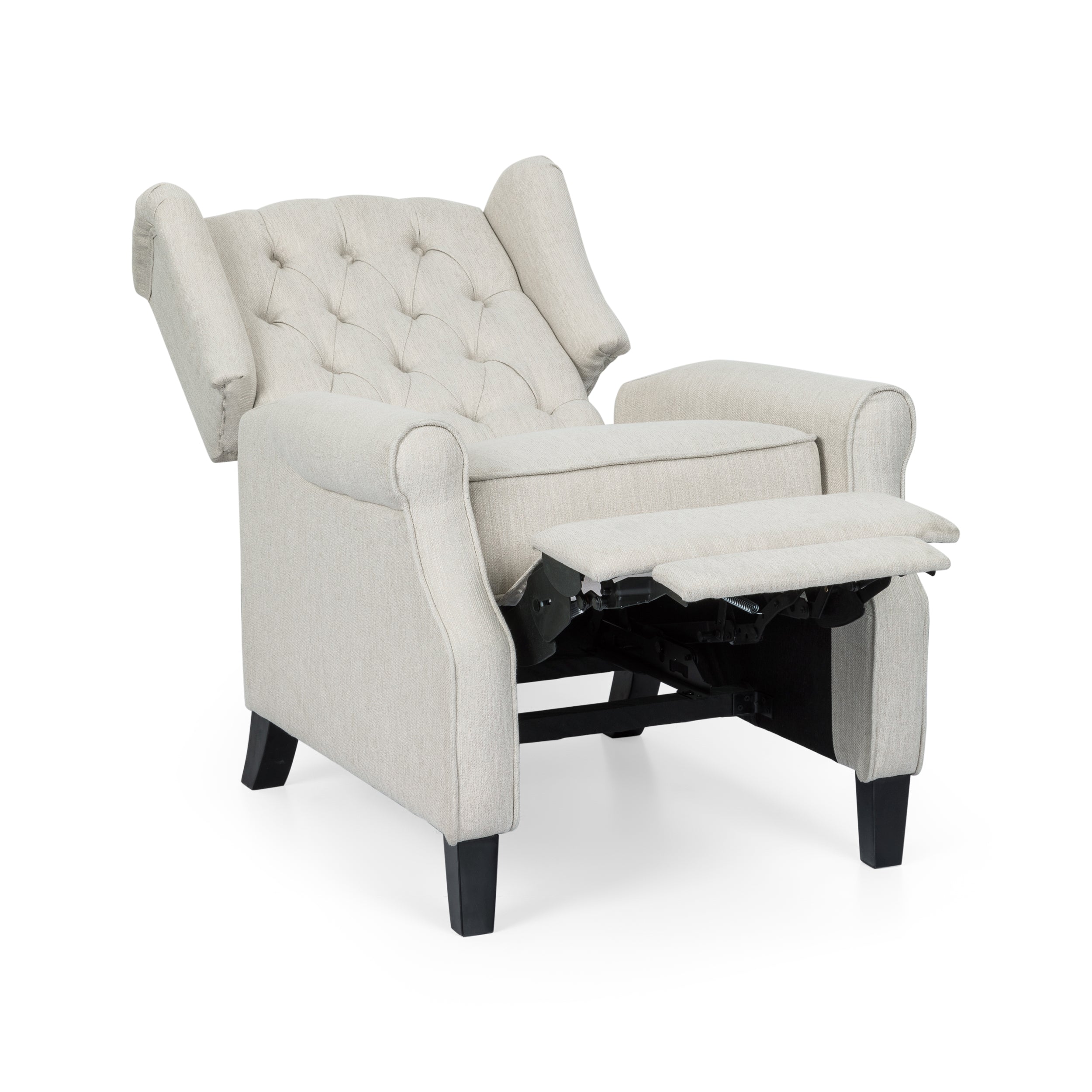 Breyon Contemporary Tufted Fabric Push Back Recliner