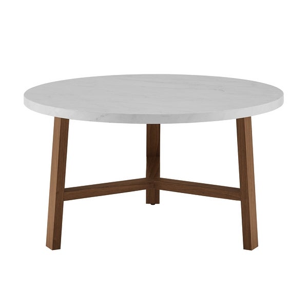 Middlebrook 30-inch Round Faux Marble Top Coffee Table