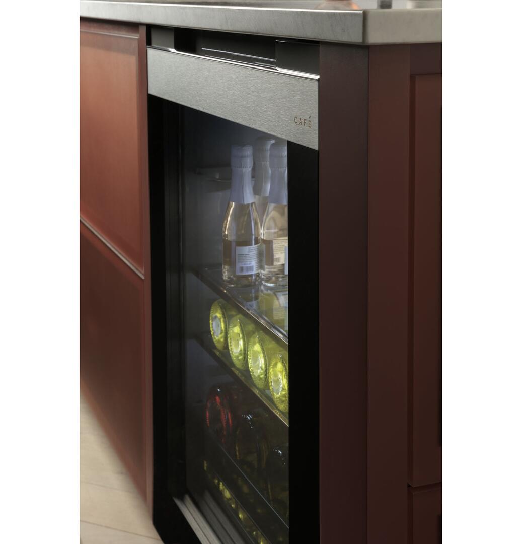 Cafe CCR06DM2PS5 24 Inch Platinum Glass Wine Cooler