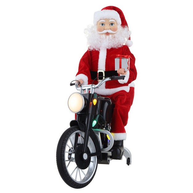 Mr Christmas Animated Led Motorcycling Santa Musical Christmas Decoration