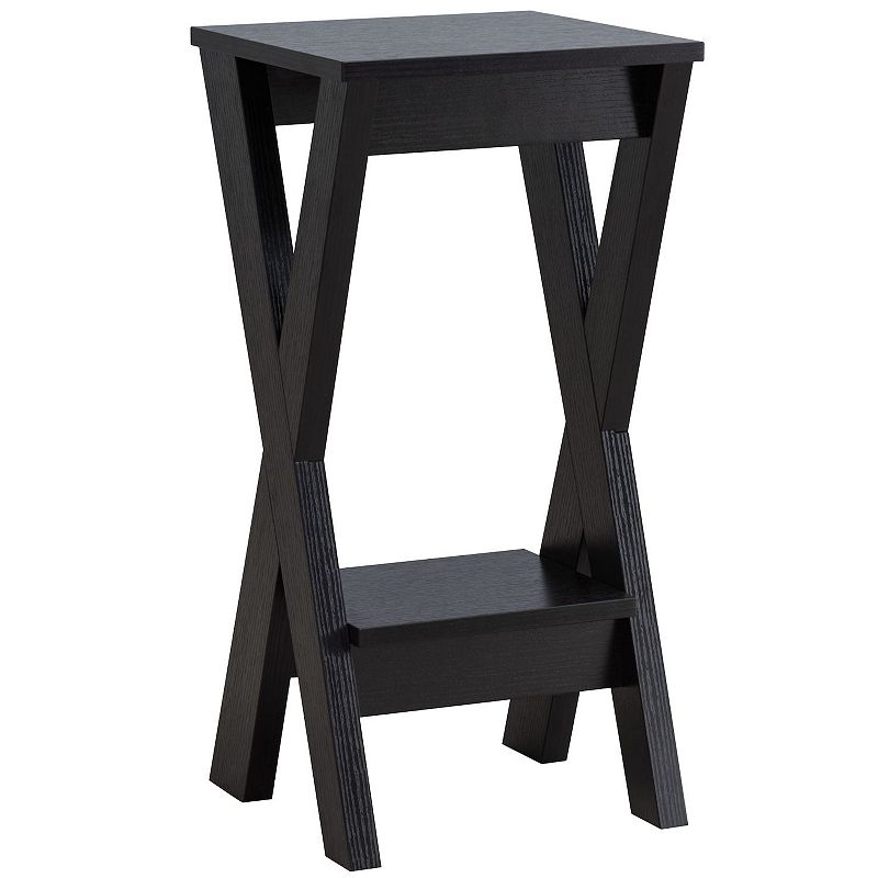 FC Design X-Shape Legs Plant Stand with Bottom Shelf 24H