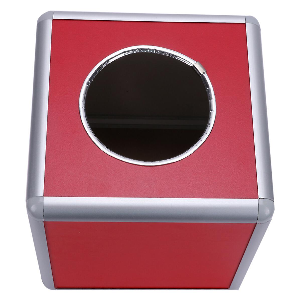 1pc 20cm Box Draw Box Aluminium Alloy Lottery Box Storage Bin Promotional Lottery Ball Box (red)