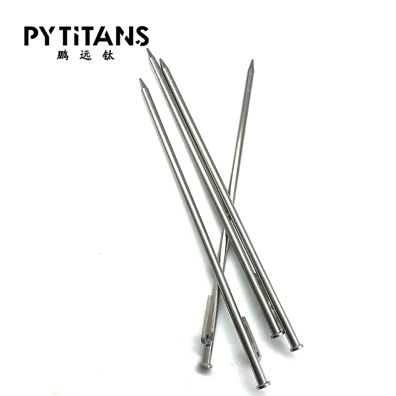 Outdoors Mountain Climbing Camping Hiking Tent Stakes GR5 titanium Solid 8*240 Tent Stakes tent Pegs by PYTITANS