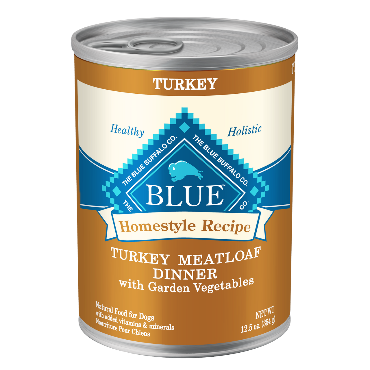 Blue Buffalo Homestyle Recipe Turkey Meatloaf Dinner With Garden Vegetables Canned Dog Food， 12.5 Oz.