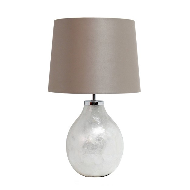 1 light Table Lamp With Fabric Shade White Simple Designs