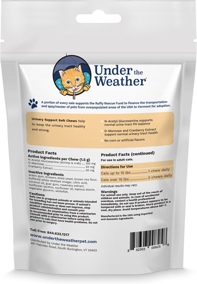 Under the Weather Urinary Support Soft Chews Cat Supplement