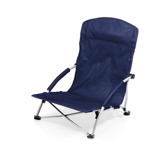 Picnic Time Tranquility Portable Beach Chair Navy Blue