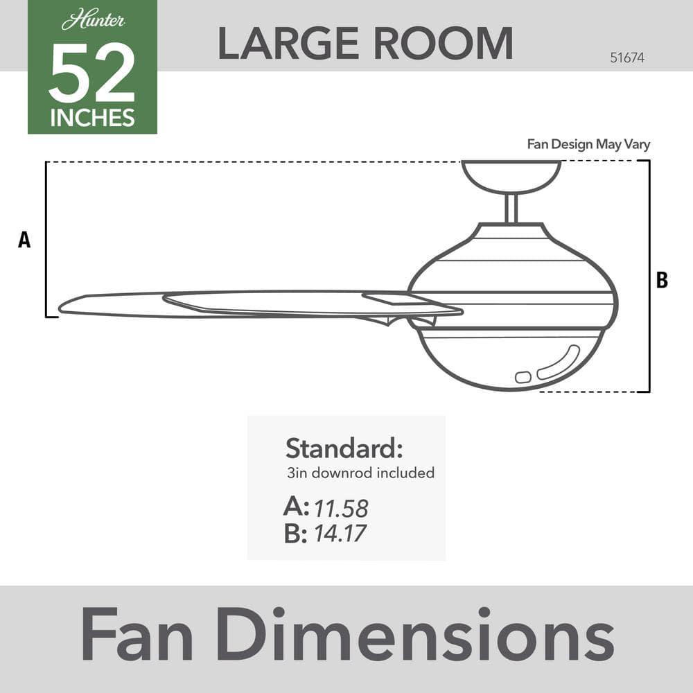 Hunter Acela 52 in Hunter Express Integrated LED Indoor Matte Silver Ceiling Fan with Remote and Light Kit Included