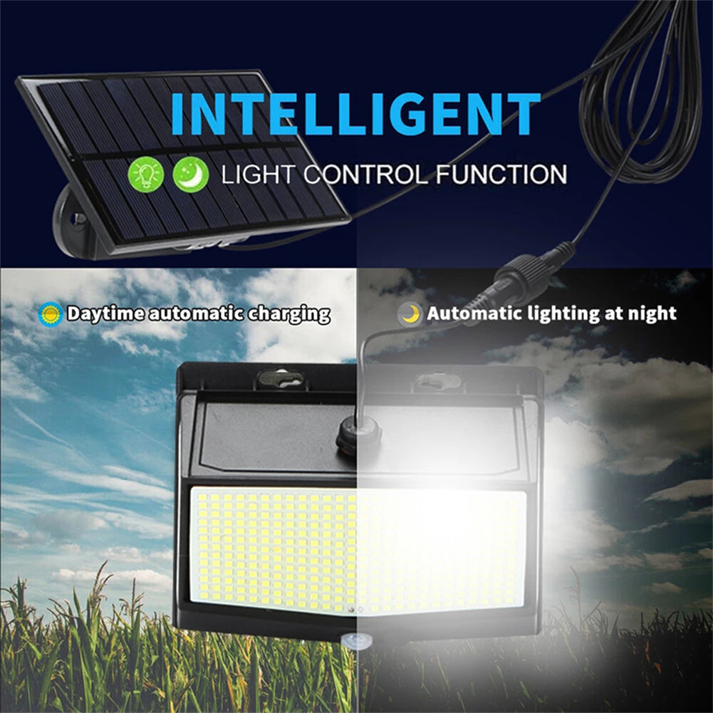 Solar Lights Outdoor Waterproof， 468 LED 3000LM Solar Motion Sensor Flood Lights， 270° Wide Angle Illumination， Dusk to Dawn