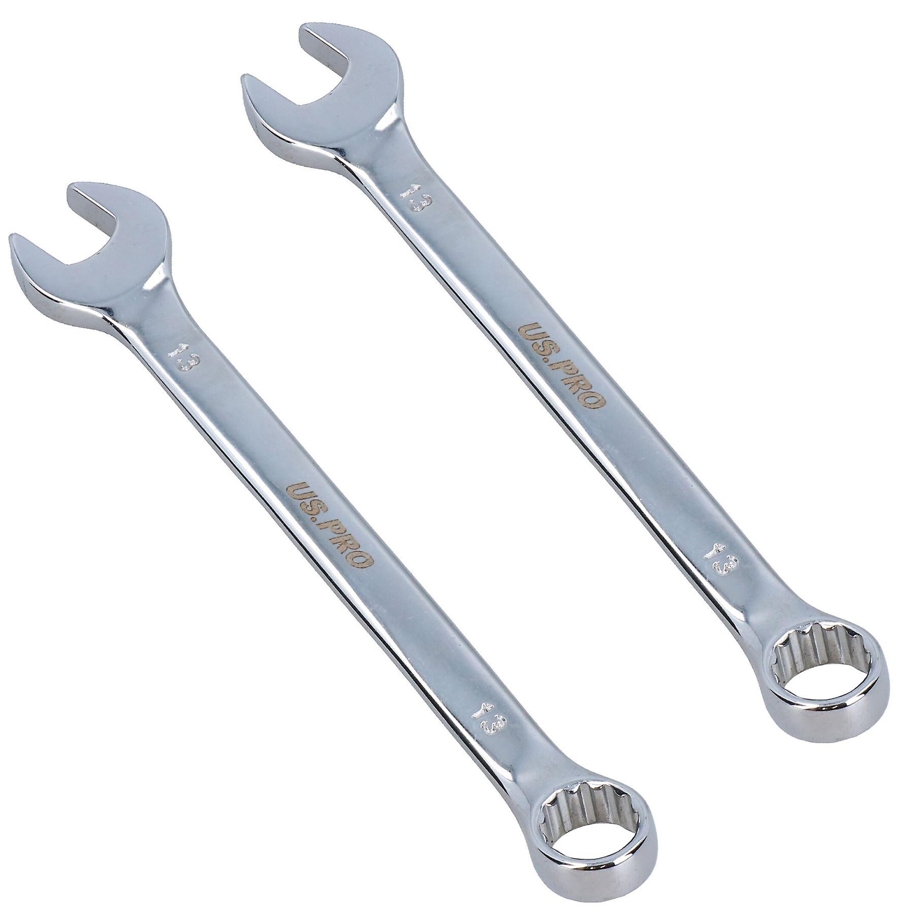 13mm Metric Combination Spanner Wrench Ring Open Ended 170mm Long 2pk