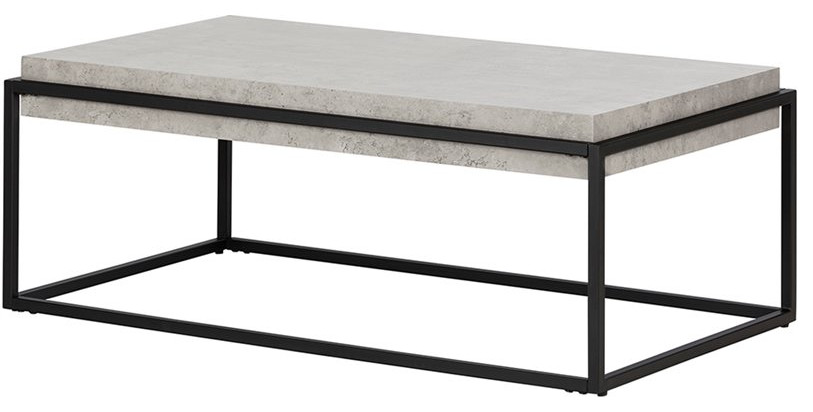 South Shore Mezzy 44 quotCoffee Table in Concrete Gray and Black   Industrial   Coffee Tables   by Homesquare  Houzz