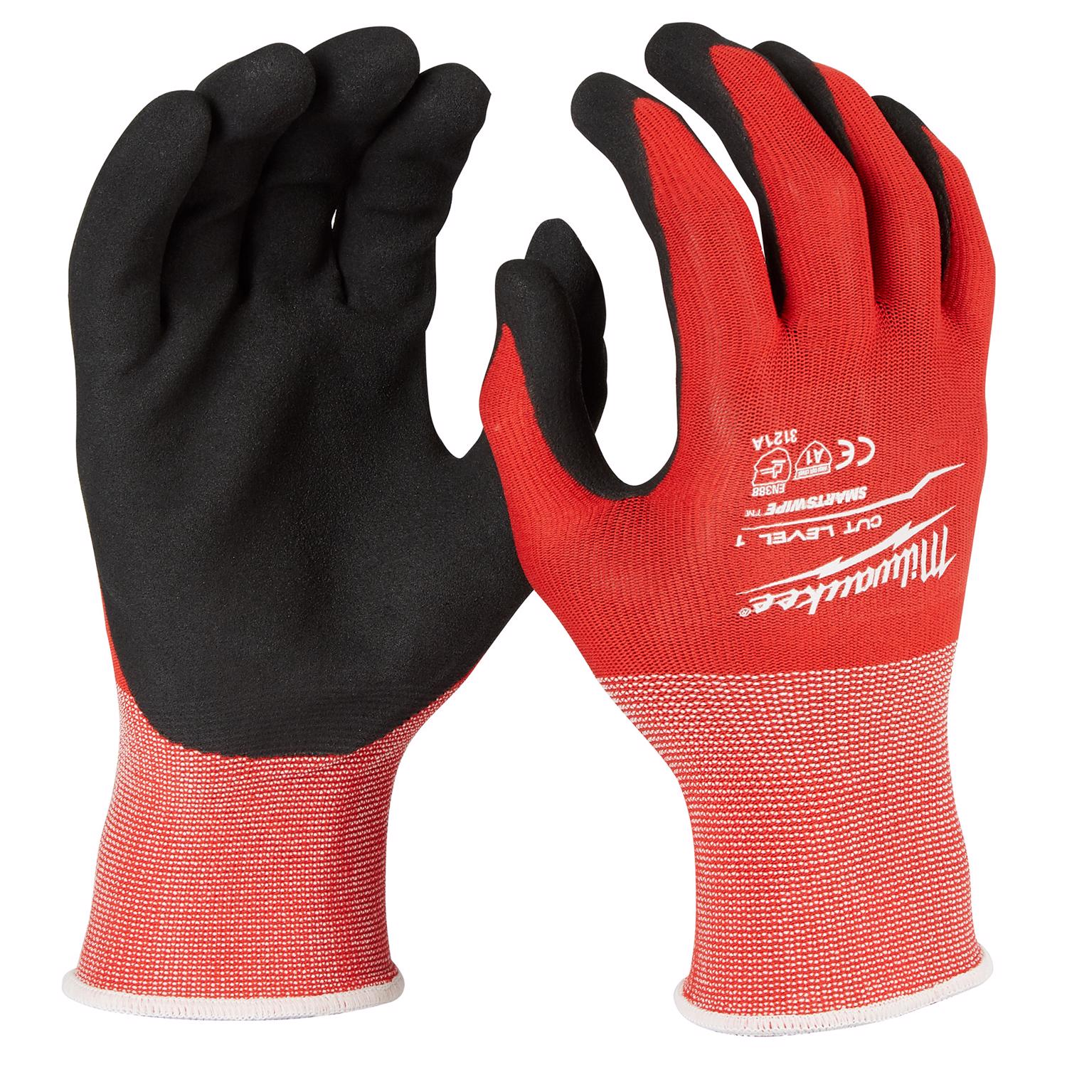 MW Unisex Indoor/Outdoor Dipped Gloves Black/Red S 1 pair