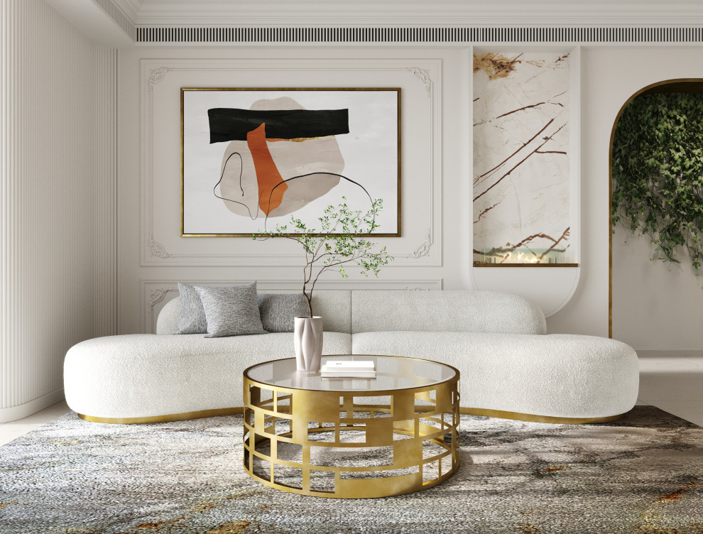 Modrest Kudo Glam Clear Glass and Gold Glass Coffee Table   Contemporary   Coffee Tables   by Vig Furniture Inc.  Houzz