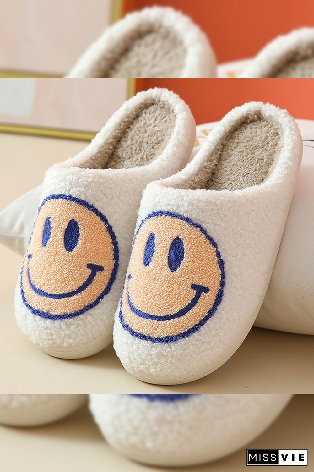 Smile Unisex Fluffy Slippers