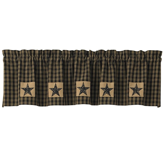 Black Sturbridge Patch Lined Valance 60 x27 x27 X 14 x27 x27