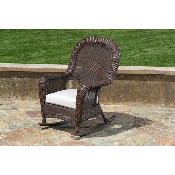 Sea Pines Outdoor Wicker Rocking Chair with Cushion