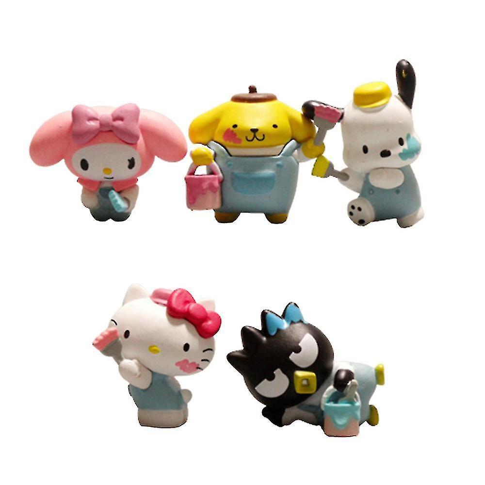 5pcs/set Anime Kawaii     Action Figures Toys Minifigures Models Doll Cake Topper Decor Ornaments