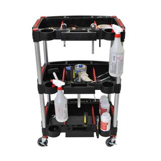 Luxor 22.75 in. W x 18 in. D x 32 in. H Multipurpose Utility Cart BlackRed MC-3