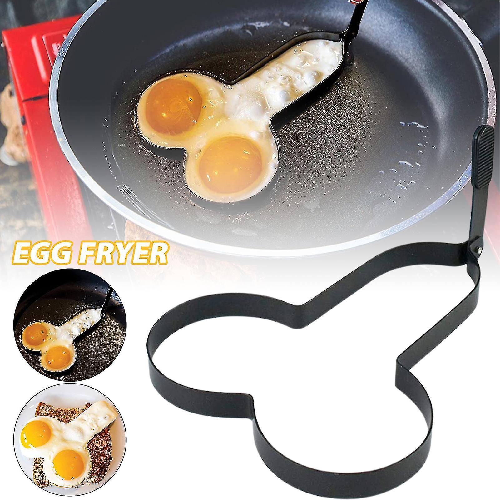 Funny Egg Fryer With Handle Non-stick Breakfast Egg Making Stencil For Home